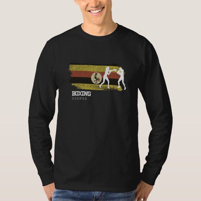 Womens Boxing Uganda Combat Sports Fighter Boxing  T-Shirt (Vorderseite)
