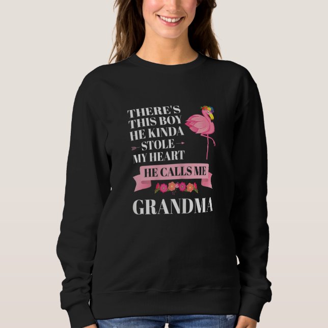 Womens boy he kinda stole heart he calls me grandm sweatshirt (Vorderseite)