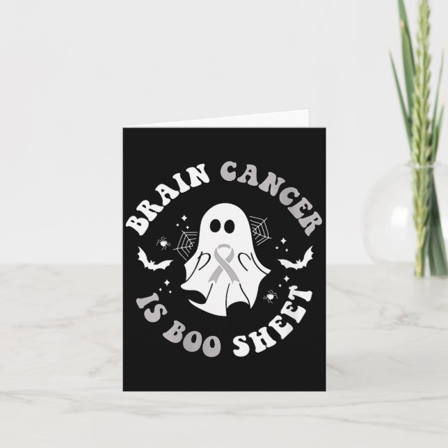 Womens Brain Cancer Is Boo Sheet Ghost Ribbon Awar Karte (Vorderseite)