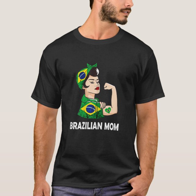 Womens Brazilian Mom Brazil Brazilian Roots Brasil T-Shirt (Vorderseite)