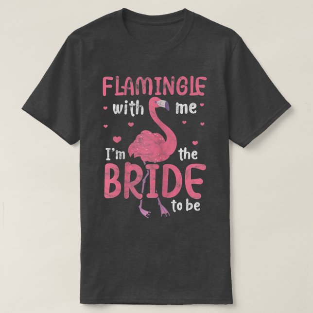 Womens Bride Flamingo Bridal Junggeselinnen-Abschi T-Shirt (Design vorne)