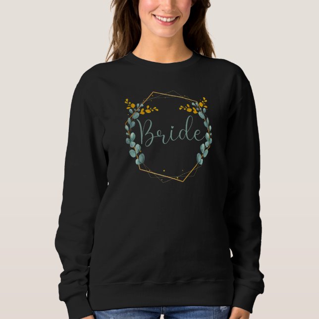 Womens Bride Stag Party Elegant Eukalyptus Bride Sweatshirt (Vorderseite)