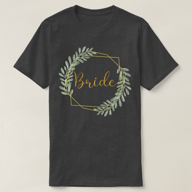 Womens Bride Stag Party Eucalyptus Wreath Bride T-Shirt (Design vorne)