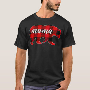 Womens Buffalo Kariert Mama Bären Mama Weihnachten T-Shirt