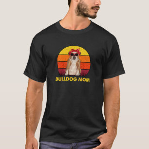 Womens Bulldog Mama Retro Sonnenbrille Dog English T-Shirt