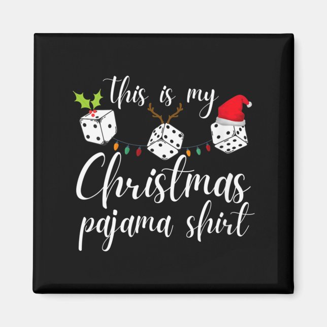 Womens Bunco Christmas Pajama Dice Game Night  Magnet (Vorne)