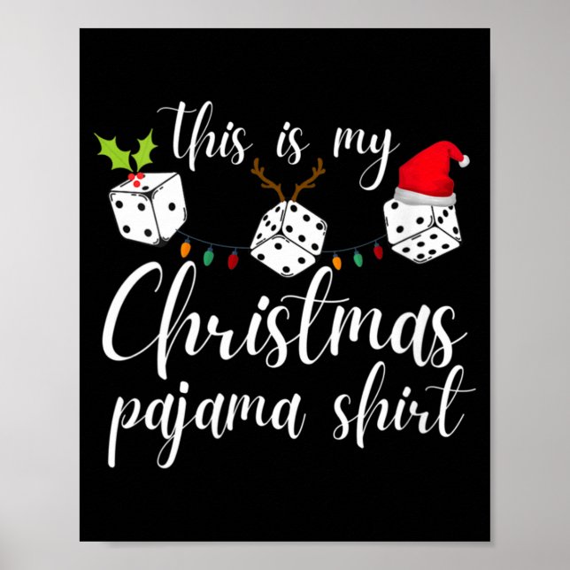 Womens Bunco Christmas Pajama Dice Game Night  Poster (Vorne)
