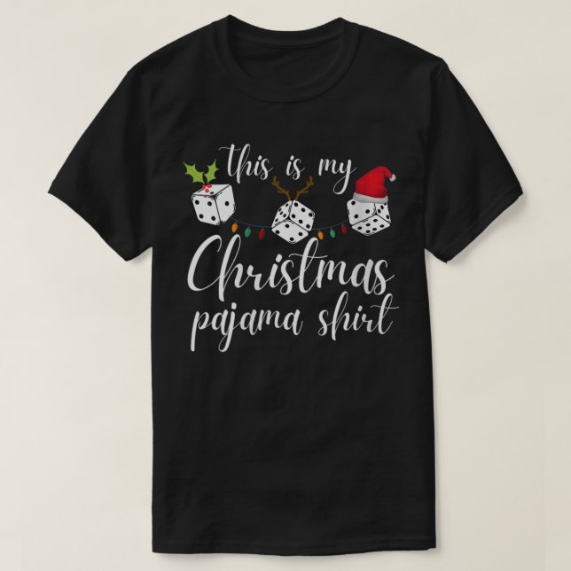 Womens Bunco Christmas Pajama Dice Game Night T-Shirt (Design vorne)