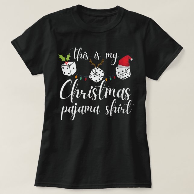 Womens Bunco Christmas Pajama Dice Game Night T-Shirt (Design vorne)