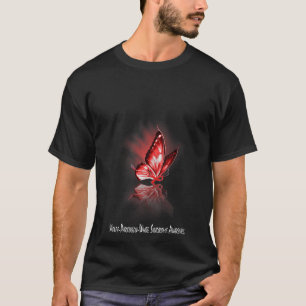 Womens Butterfly Ribbon Wolff-Parkinson-White Synd T-Shirt