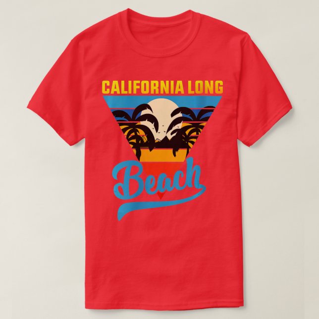 Womens California Long Beach Sand Surf und Sommer T-Shirt (Design vorne)