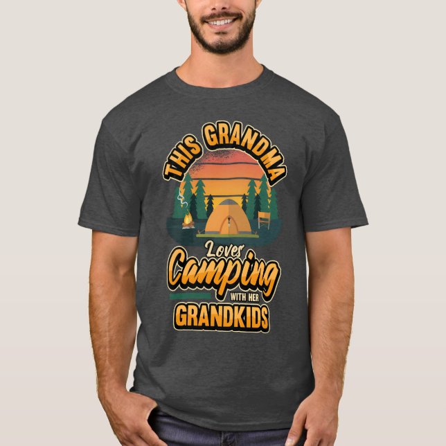 Womens Campinghis Grandma Loves Camping With Her g T-Shirt (Vorderseite)