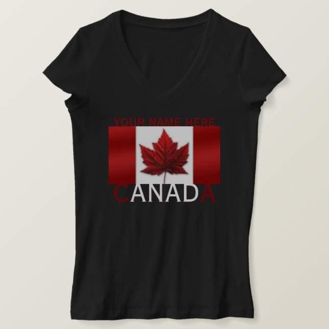 Women's Canada T - Shirt Personalisiert V-Neck Shi (Design vorne)