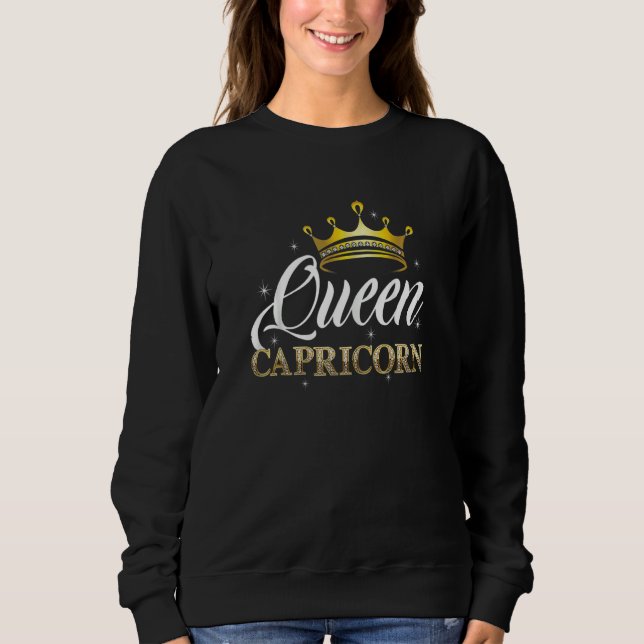Womens Capricorn Queen  For Women Zodiac Diamond C Sweatshirt (Vorderseite)