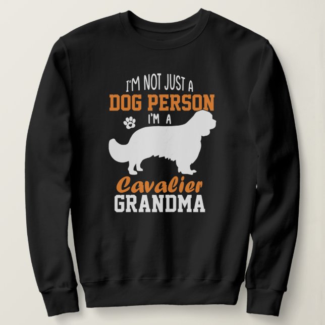 Womens Cavalier King Charles Spaniel Oma Dog Sweatshirt (Design vorne)