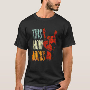 Womens Celebration Mom Holiday Rock Hand Concert F T-Shirt