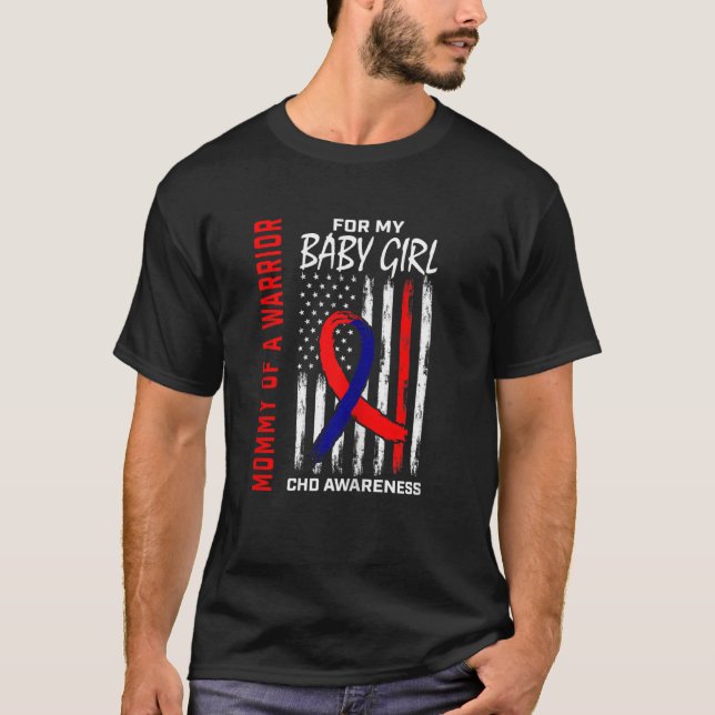 Womens CHD Awareness Mama Mommy of a Warrior Baby  T-Shirt (Vorderseite)