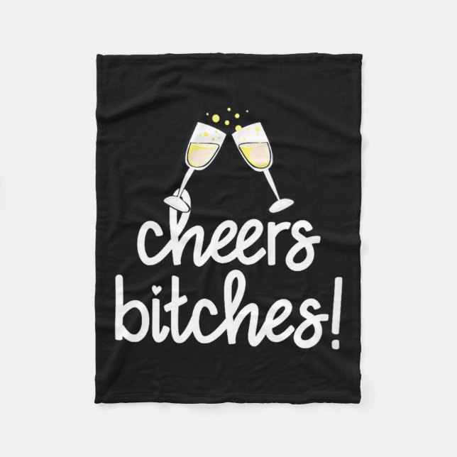 Womens Cheers Es Funny New Year's Eve V-neck  Fleecedecke (Vorderseite)