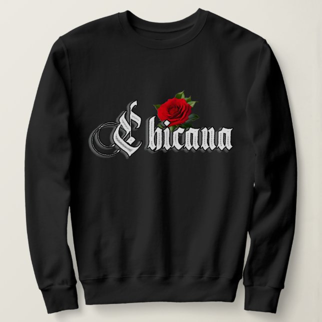 Womens Chicana Rote Rose Sweatshirt (Design vorne)