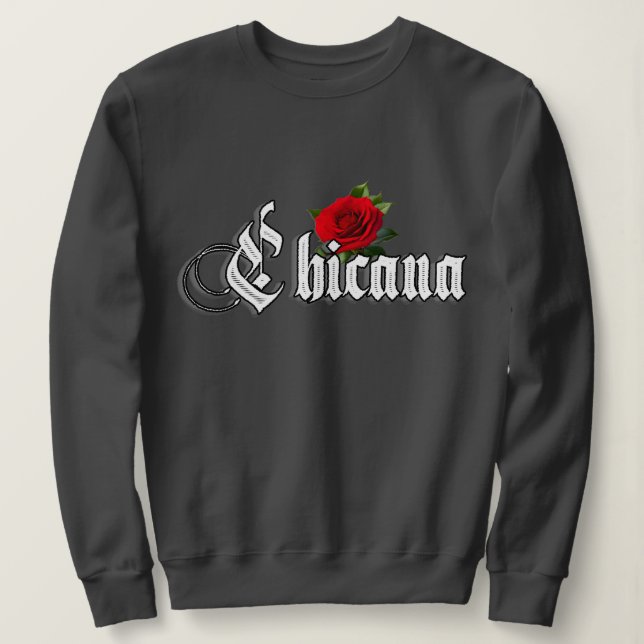 Womens Chicana Rote Rose Sweatshirt (Design vorne)
