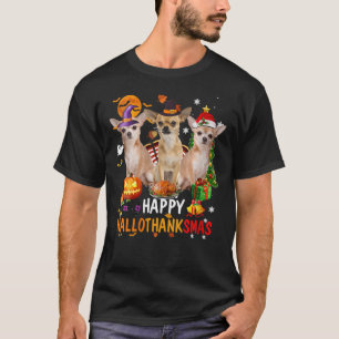 Womens Chihuahua Hund Halloween Frohe Weihnachtsze T-Shirt