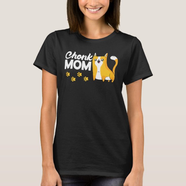 Womens Chonk Mama Cat T-Shirt (Vorderseite)