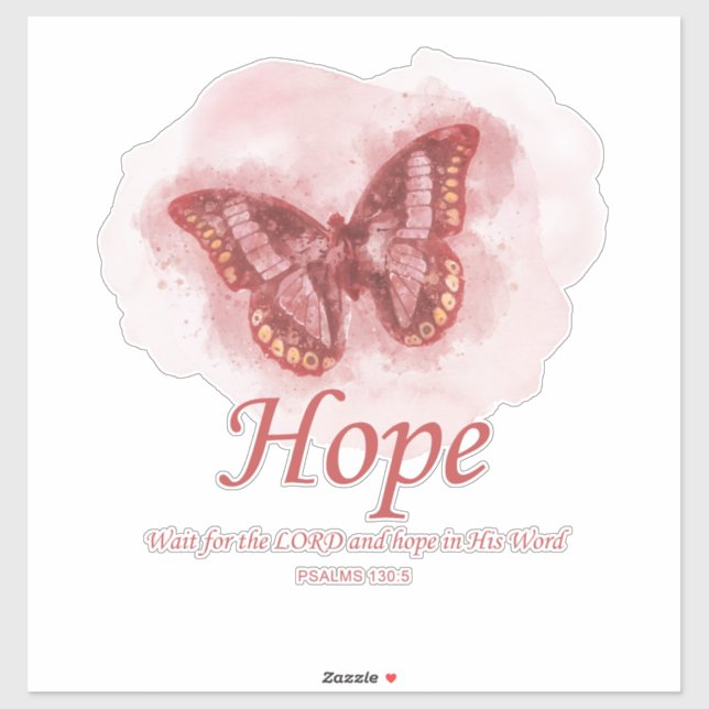 Women's Christian Butterfly Bibel Verse: Hope Aufkleber (Blatt)