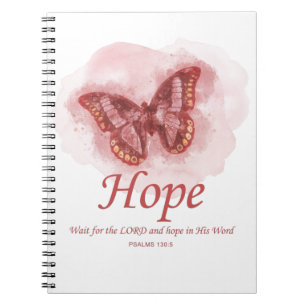 Women's Christian Butterfly Bibel Verse: Hope Notizblock
