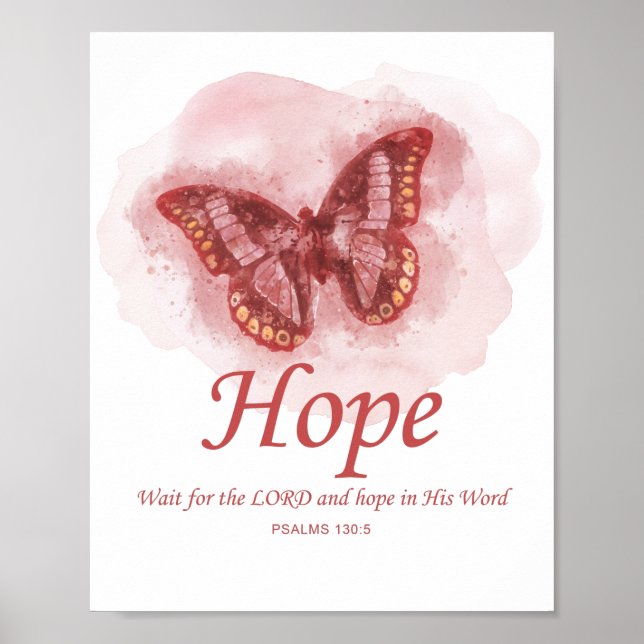Women's Christian Butterfly Bibel Verse: Hope Poster (Vorne)