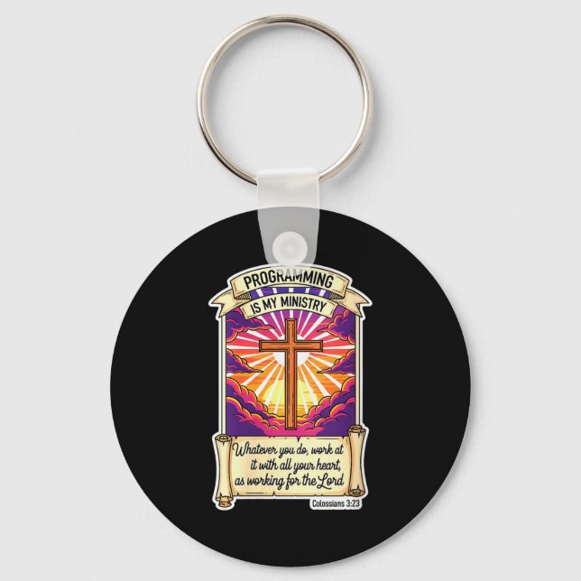 Womens Christian Programmer Programming Is My Mini Schlüsselanhänger (Vorderseite)