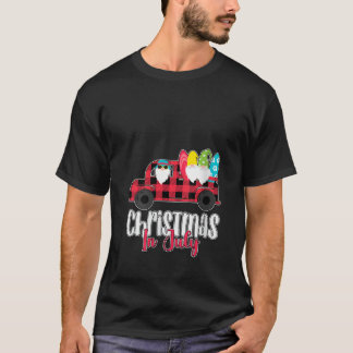 Womens Christmas in July Funny Gnomes Christmas in T-Shirt