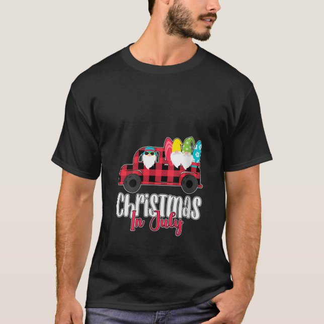 Womens Christmas in July Funny Gnomes Christmas in T-Shirt (Vorderseite)