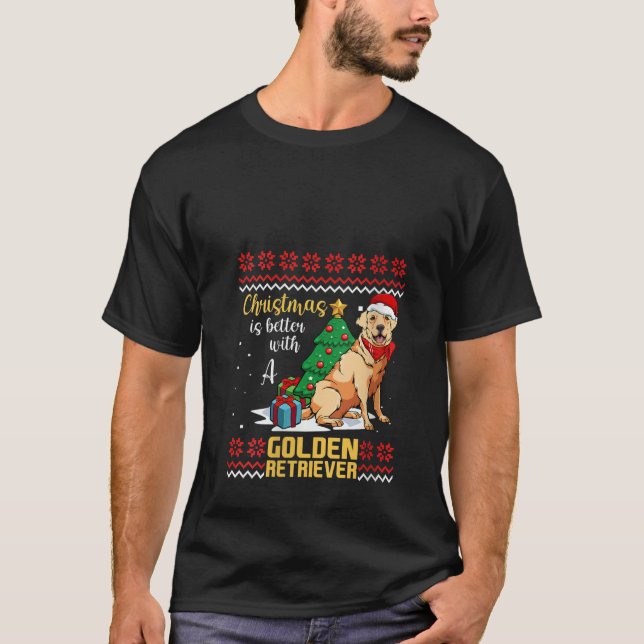 Womens Christmas Is Better With A Golden Retriever T-Shirt (Vorderseite)