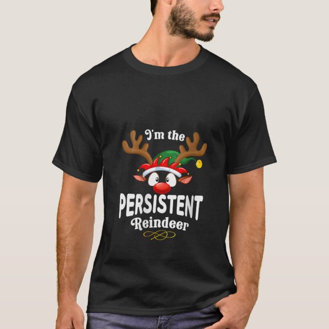 Womens Christmas PJS Persistent XMas Reindeer Matc T-Shirt (Vorderseite)