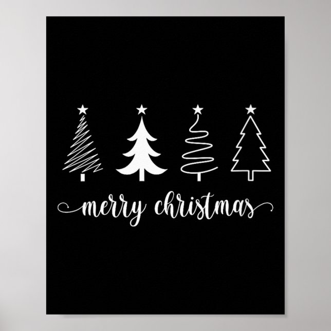 Womens Christmas Tree Merry Christmas Trees Cute W Poster (Vorne)