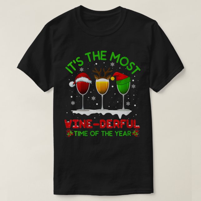 Womens Christmas Wine Xmas Alkohol Pajama PJ Tops (Design vorne)
