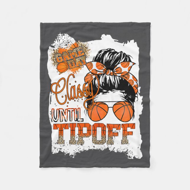 Womens Cly Until Tip-off Funny Quote Basketball Me Fleecedecke (Vorderseite)