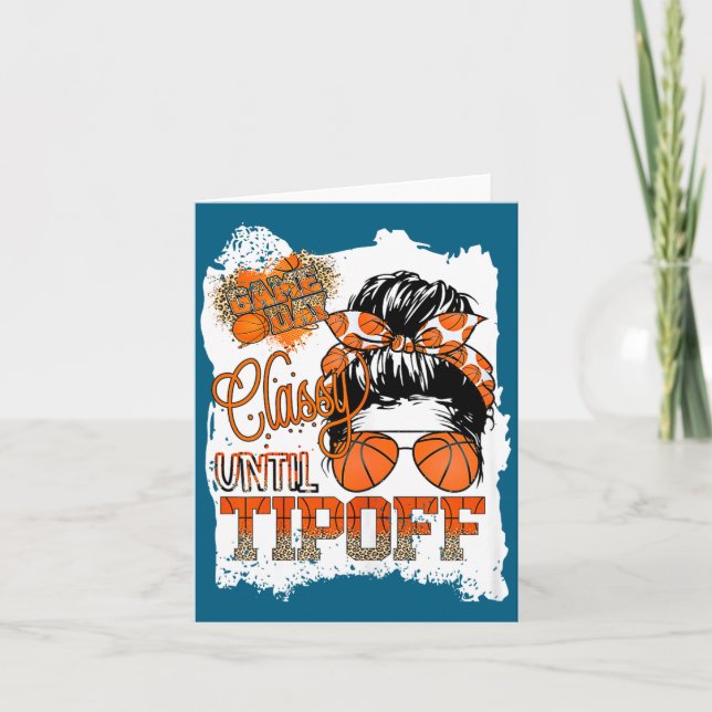 Womens Cly Until Tip-off Funny Quote Basketball Me Karte (Vorderseite)
