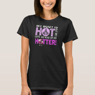 Womens Coffee Wine Zitat Barista Cool Coffee Wein T-Shirt