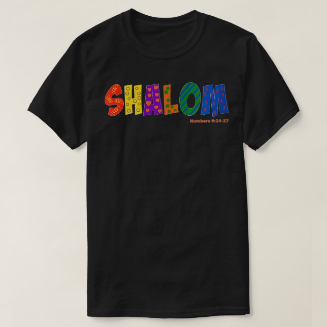 Womens Colorful Shalom VNeck T-Shirt (Design vorne)