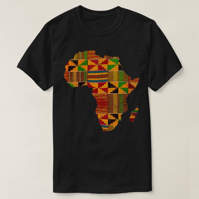 Womens Cool Africa Map Kente Tuch Geschenk für Män T-Shirt (Design vorne)
