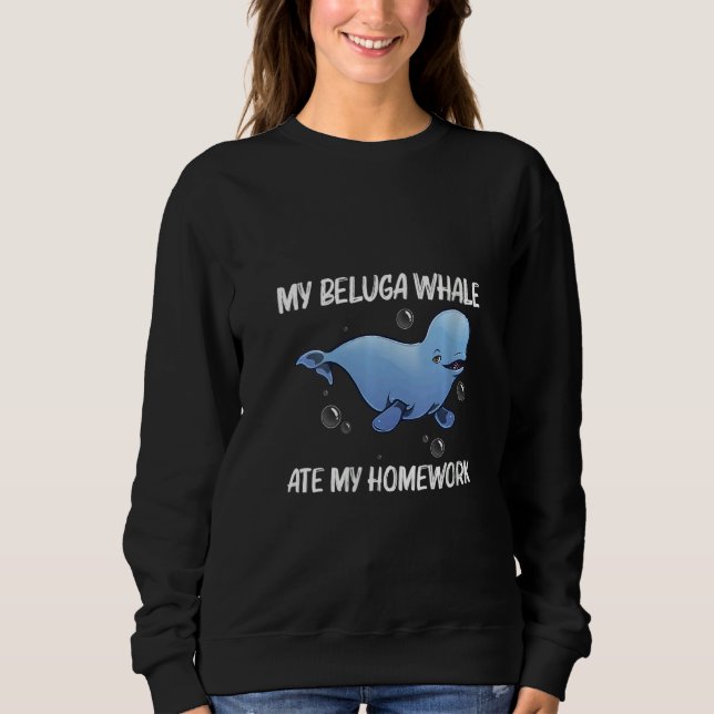 Womens Cool Beluga Whale For Kids Boys Orca Whales Sweatshirt (Vorderseite)