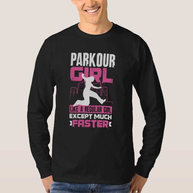 Womens Cool Parkour Girl Parkour Girl T-Shirt (Vorderseite)