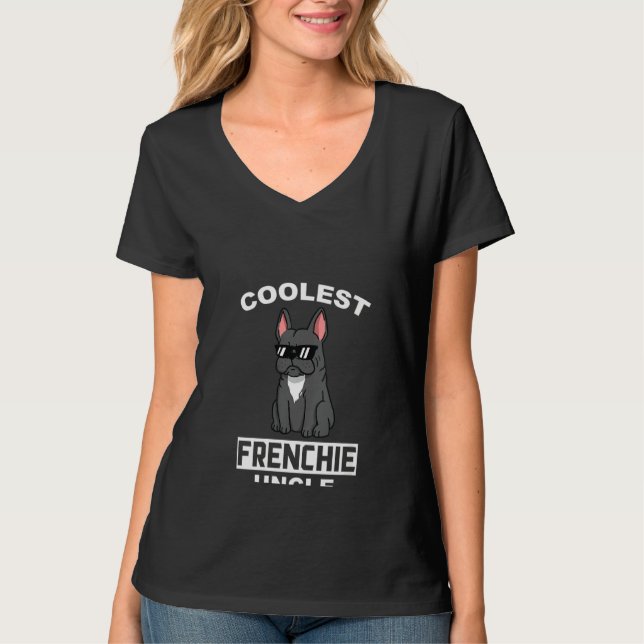 Womens Coolster französischer Bulldog Onkel 1 T-Shirt (Vorderseite)