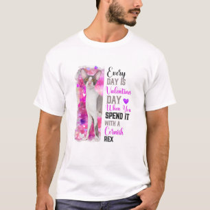 Womens Cornish Rex Cat Mama Valentinstag Cat Mama T-Shirt
