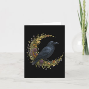Womens Cotattcore Halloween Crow Witchy Floral Mo Karte