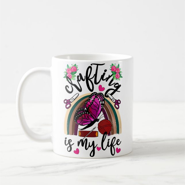 Womens Crafting Is My Life Crafters Quilting Sewin Kaffeetasse (Links)