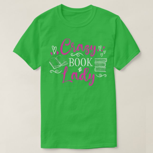 Womens Crazy Book Lady T-Shirt (Design vorne)