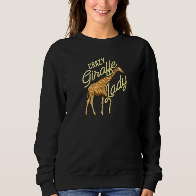 Womens Crazy giraffe lady   Sweatshirt (Vorderseite)