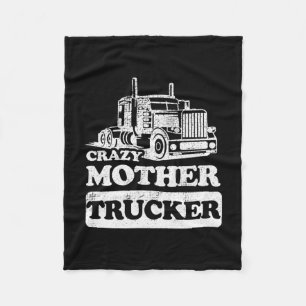 Womens Crazy Mother Trucker Funny Trucker Ehefrau Fleecedecke